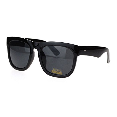 PASTL Oversized Square Sunglasses Black Thick Horn Rim Frame UV 4002