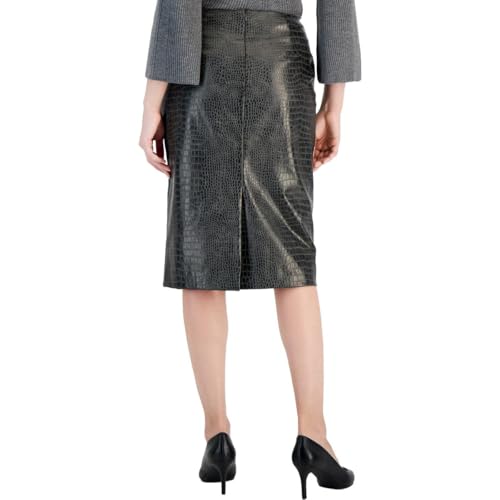 Anne Klein Womens Animal Print Faux Leather Pencil Skirt2