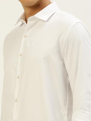 Image of SHOWOFFFF Men Self Design Casual Shirt | Spread Collar Full Sleeves Cotton Shirt for Mens | Slim Fit Regular Length Shirt for Men's