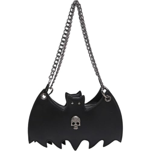 Vobumix Halloween Fledermaus Umhängetasche, Pu Leder Handtasche Vintage Einzelne Schultertasche Halloween Gothic Geldbörse Für Frauen Mädchen