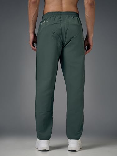 Image of TECHNOSPORT Mens Regular Fit Solid Woven Track Pant for Activewear, Regular Use and Quick Dry, (Non- Stretchable)