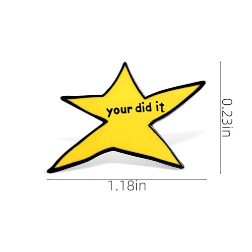 Image of PLwelth Your Did It Brooch Pin Funny Badge Brooch for Women Men Star Enamel Pins Cute Small Brooch Pin for Backpack Bag Clothes Trendy Jewelry Accessories Cool Gifts for Friends Birthday Christmas