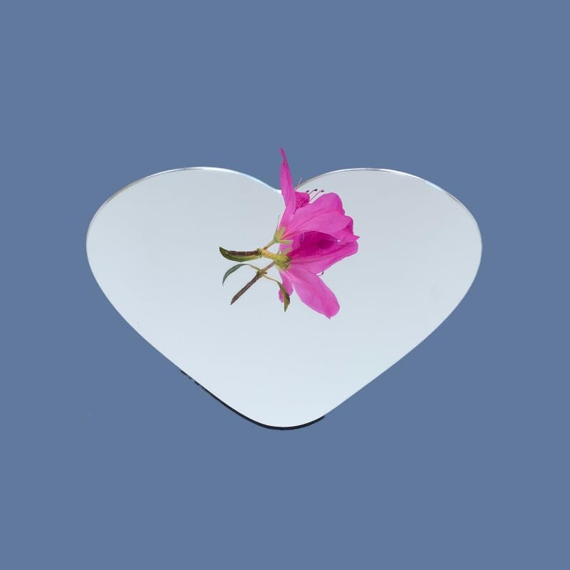 Miniatura 6 de Funny live Espejo de escritorio estético para decoración de habitación, espejos acrílicos irregulares con soporte de madera para sala de estar,