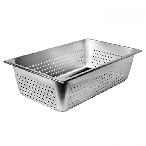 TrueCraftware-Full Size 6" Deep Perforated Stainless Steel Anti-Jamming Steam Pan 24 Gauge- Chafing Steam Food Pan Anti-Jam Table Hotel Pans for Restaurant Family Events Personal Catering Use