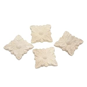 Niuqiup 4 Stück Holzapplikationen Blatt-Stil