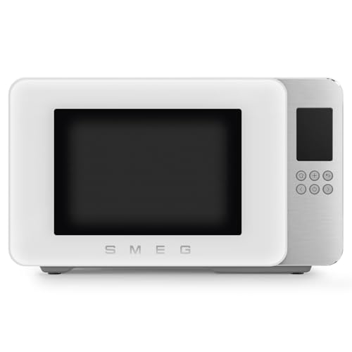 Image of SMEG, 900W Collezione Microwave With Grill, 18 Auto Cook Settings, Quick Start, Soft Close, 29 Litre, Matt White,MOC01WHMUK