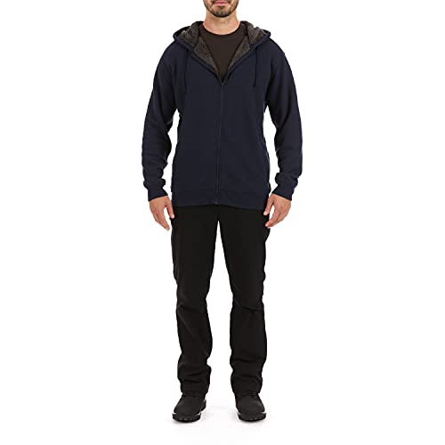 Image of Smith's Workwear Mens Big Men's Sherpa-bonded Thermal Knit Hooded Jacket