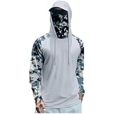 Hiseng Maglia da Pesca Protezione Solare Uomo Traspirante (Modello V-05,XXL)