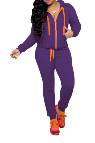 Suit Tracksuit 2pc Set Zipper Hoodie Sweatshirt Jumpsuits Lady Orchid XL Suit Tracksuit 2pc Set Zipper Hoodie Sweatshirt Jumpsuits Lady Orchid XL