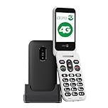 doro Phone - Leva E22 - 4G Flip Phone For Elderly - Large 2.8" Screen, High Contrast Keys, Loud & Clear Sound, HD Voice, Camera, Secure Button - Charging Cradle - Black/White