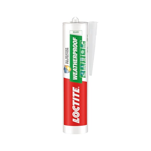 Image of Loctite Weatherproof sealant(Black), neutral, indoor & outdoor, ACP, glass, glazing, tiles, ultra fast drying, heat resistant, no stringing, waterproof silicone adhesive, tile grout, 280 ml