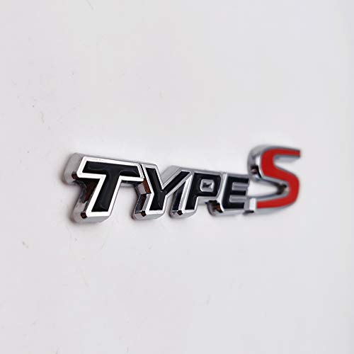 Axlezx Chrome Metal Type-S Logo Car Emblem Premium 3D Racing Sport Badge Turbo Sticker Power Decal (Black&Red) #TOP3