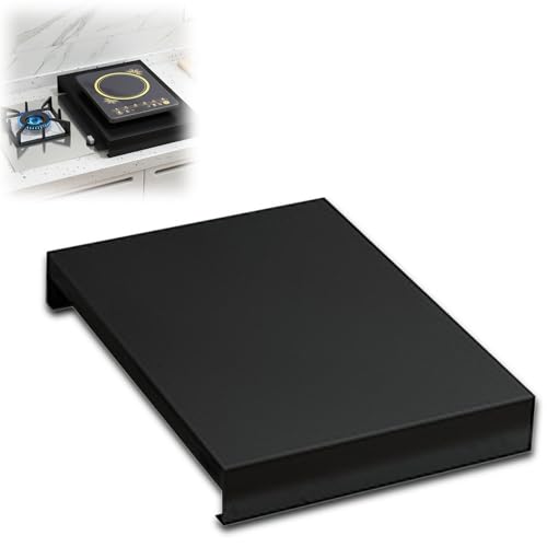 Cubierta de Cocina Eléctrica, Amplia Aplicación, Fácil Mantenimiento, Ampliar el Espacio de Trabajo, Protector de Cocina de Gas Negro, Acero Inoxidable para el Hogar