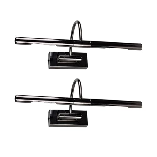 MiniSun | Capri Adjustable Black Chrome Mains Powered Display Wall Lights | Hardwired Picture & Display Lights, Home Décor & Improvement Essential | Set of 2