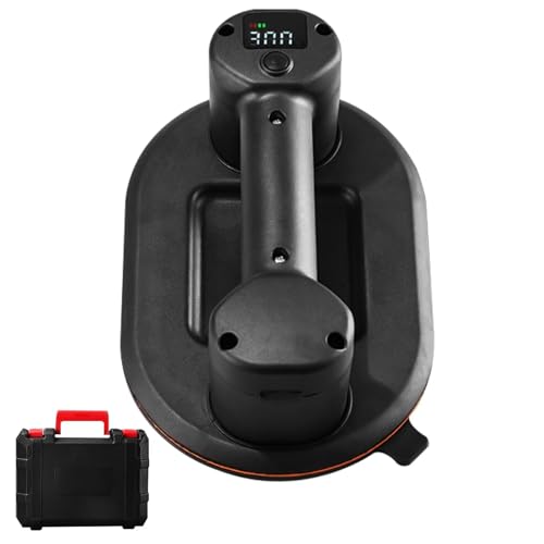 washrobots Ventosa a Batteria per Piastrelle Ventosa Elettrica, 2 Motori, 300 kg di Forza di Aspirazione, Display LCD per Forza di Aspirazione & Durata Batteria per Pavimenti, Piastrelle Murali, Vetro