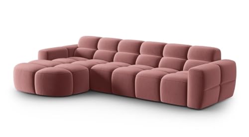 Image of LEGACY OF COMFORT Diana Modular Sectional Sofa L Shape Sofa 4 Seater Sofa Ottoman Bench As Seating for Living Room Hotel (Rose Pink)