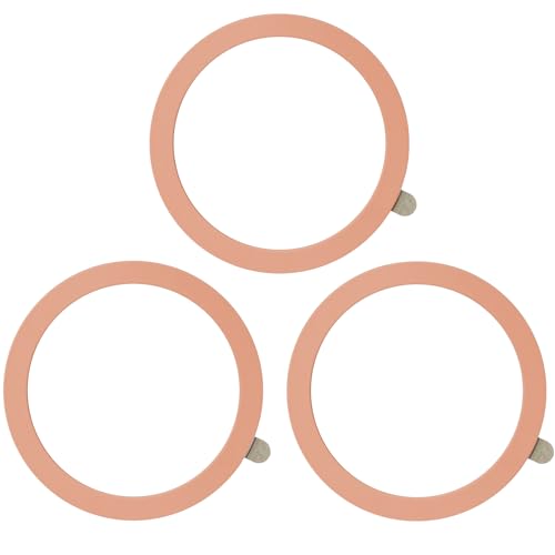 TENOC Universal Metal Ring Sticker for Magnetic Charger Compatible with iPhone/Samsung/Android All Cellphones, Magnetic Mount/Phone Holder Conversion Accessories, 3Pcs, Rose Gold