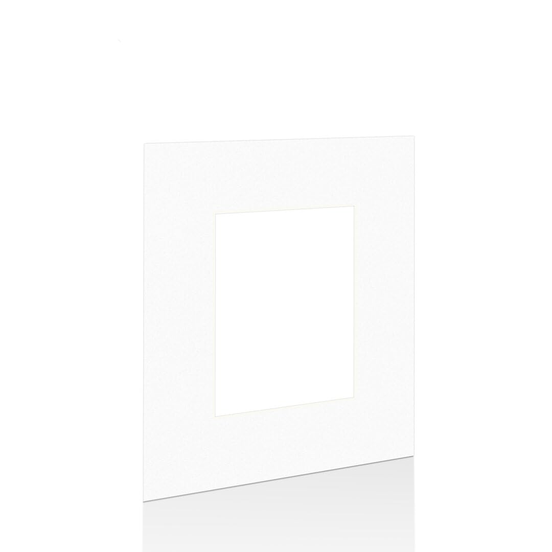 Procut Global 20x16" White Picture Mounts for Frames - Fits A4 Aperture Size - Precision Cut Cardboard Photo Mounts - Mat Board for Prints, Artwork & Paintings