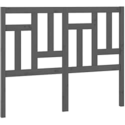 vidaXL Cabecero de Cama Cabezal Dormitorio Estructura Habitación Mobiliario Muebles Decoración Adorno Madera Maciza de Pino Gris 145,5x4x100 cm
