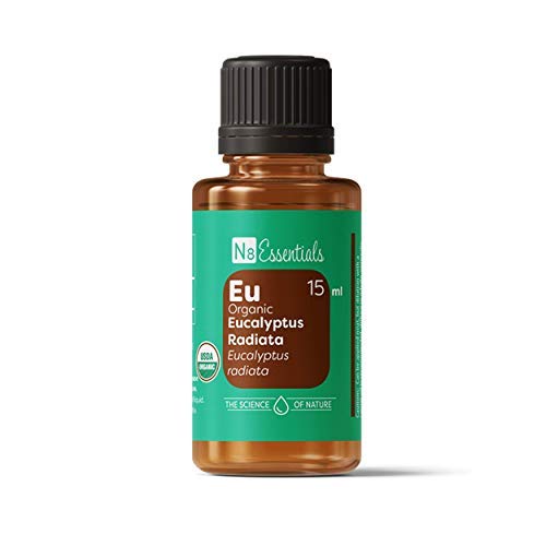 N8 Essentials USDA Certified Organic Eucalyptus Essential Oil for Help with Nasal Decongestion Allergies and Sore Muscle Relief