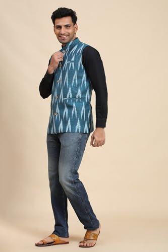 Image of SKAVIJ Men's Casual Nehru Jacket Business Vests Lightweight Waistcoat Slim Fit Suit Vest