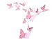 Vi.yo 12 pcs autocollant mural créatif papillon design décoration stickers muraux pour salon chambre salle de bains mur(rose)