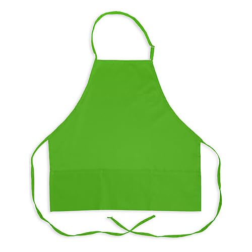 KNG Lime Green 3 Pocket Adjustable Bib Apron for Men and Women - Pack of 6