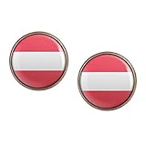 Material: Metall, Edelstahl-Dorn, Glas rund mit Cabochon-Schliff. Durchmesser 16mm