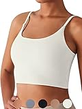 KIKIWING Longline Bra Cropped Tank Tops for Women Padded Sports Bra Workout Bras for Women Fitness C