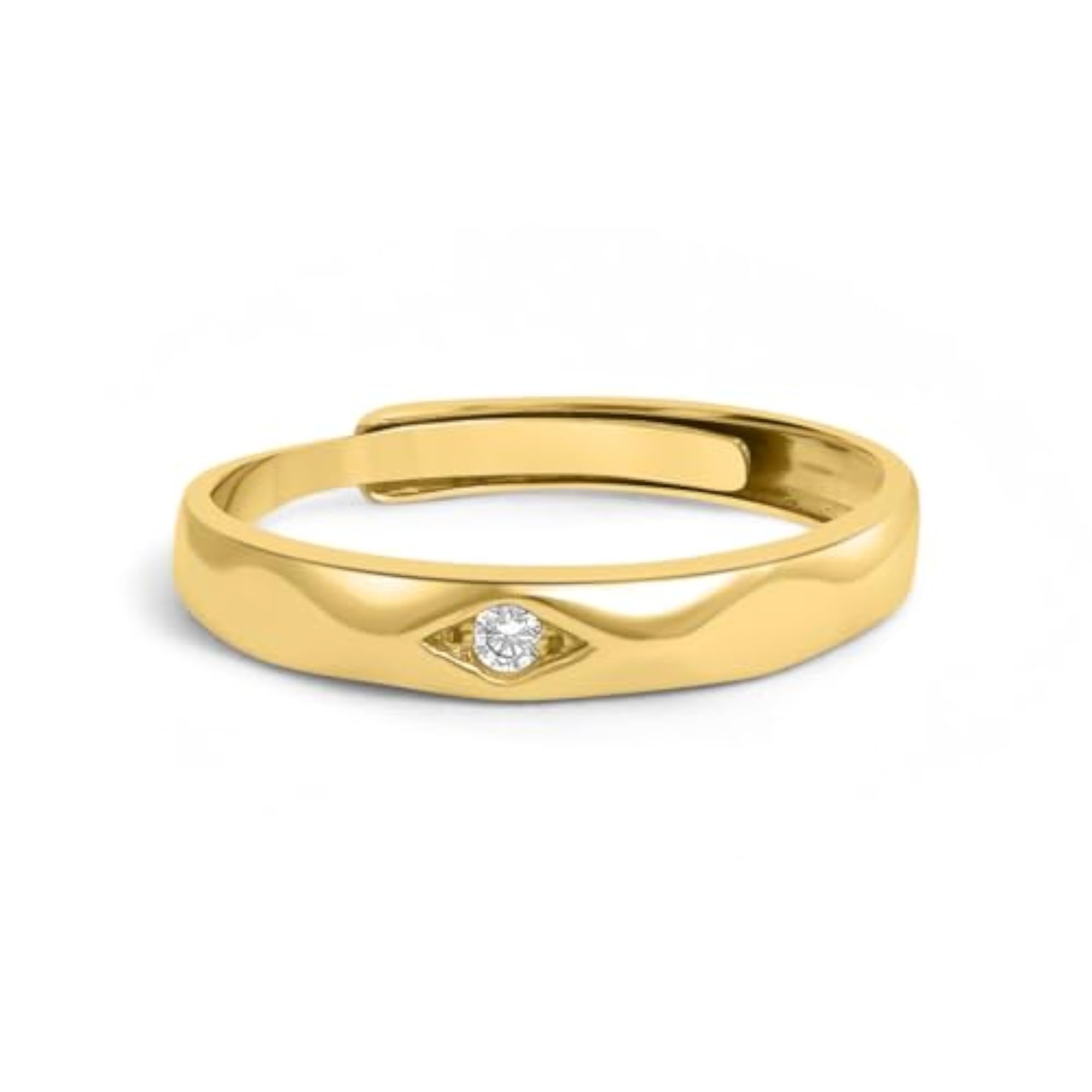 925 Silver CZ Adjustable Ring with 925 Hallmark