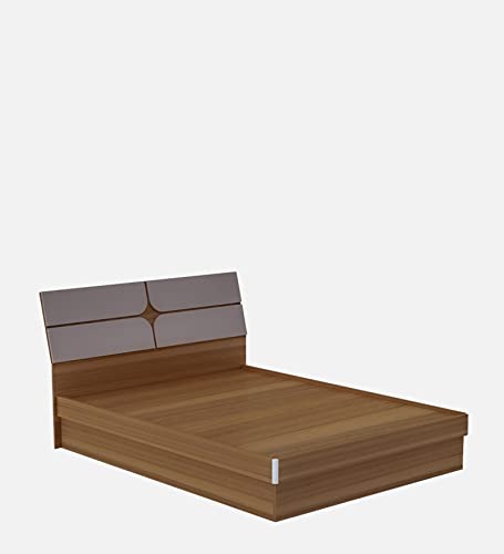 Image of COUCH CULTURE Kruger Queen Size Hydraulic Storage Bed | Engineered Wood - Leon Teak Finish | Ultra-Lightweight Structure | Cozy Cot for Bedroom | Dual Tone Premium Design Bed |1 Year Warranty