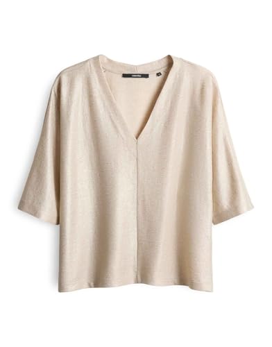 someday Damen Dreiviertelarmshirt | Jerseyshirt KELORA Loose mit metallischem Schimmer Natural Glaze, 36