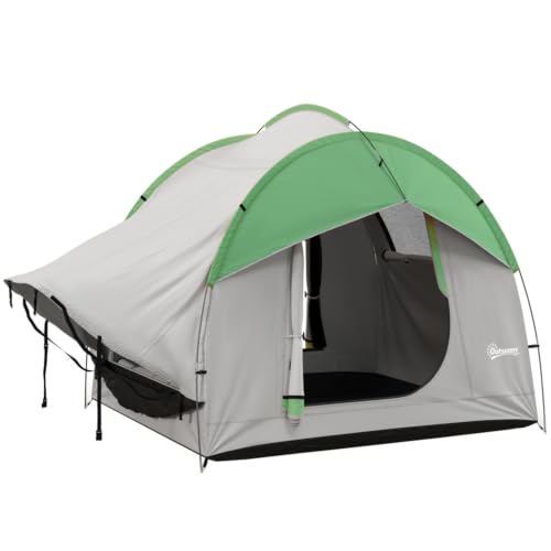 SUV Rear Connect Truck Bed Tent, Waterproof Spacious Camping Shelter, Fits 5-6 Person, Portable Car Tailgate Tent with Stakes and Ropes, Suitable for Road Trips, Outdoor Hiking
