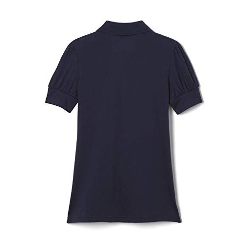 French Toast Girls Puff Sleeve Double Button Polo, Navy, 7-8 Us #TOP1