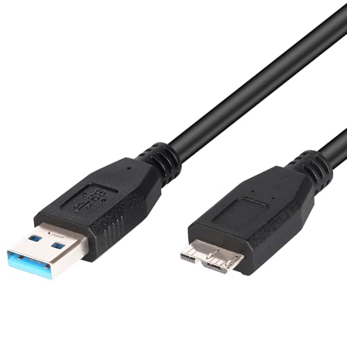 1 Pcs USB 3.0 A to Micro B External Hard Drive Data Cable, USB to Micro USB Cable, Micro USB 3 Cable/USB External Hard Drive Cable for External Hard Drives, Seagate Expansion, Toshiba Canvio (Black)