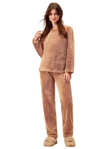 Image of KOTTY Girls White Winter Set Warm Fleece Cozy Full Sleeve Top and Pant Set