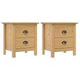 vidaXL 2X Comodini Hill 46x35x49,5cm Legno Massello di Pino