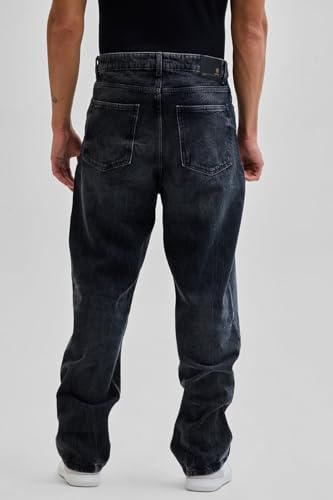 Image of SNITCH Charcoal Grey Plain Loose Fit Jeans