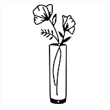 Black Metal Flower Vase Minimalist Decor Wall Art Decor Flower Lovers or Housewarming Gifts. Bedroom Bathroom Kitchen Home Patio Balcony Fence Yard Garden Living Room Wall Decor