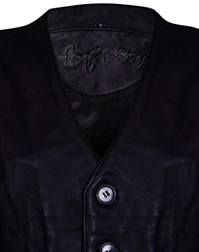 Men's Classic Smart Black Leather Waistcoat4