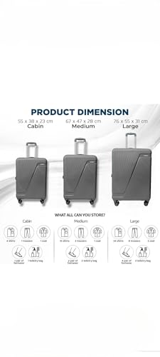 Image of Safari Zion Small Size 20 Inch Trolley Bag for Travel, Grey with 7.5 Years Warranty (Dark Grey, Small)