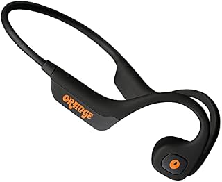 Orange O Bones - Wireless Bone Conduction Headphones, Bluetooth, Open-Ear Design, Built-In Microphone, Waterproof, Sweatproof & Lightweight, Perfect for Running, Sports & Lifestyle, Black