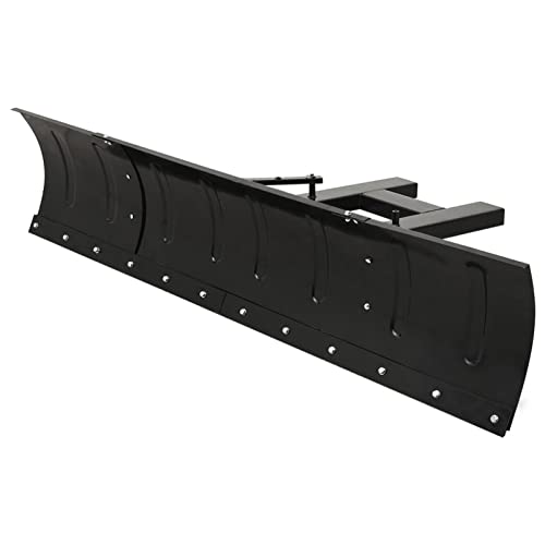 Tidyard Schneeschild für Gabelstapler, Rasenmäher mit Adapter Anbausatz 3 Winkeleinstellungen Räumschild Schneepflug Schneeschieber 200x48 cm Schwarz