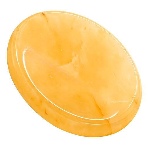 Image of Crystal Heaven Certified Yellow Aventurine Thumb Worry Pebbles Stones Anxiety Stress Relief Massage - Aaa Grade Original Healing Gemstone Agate Rubbing Stone Yoga Meditation Spiritual Reiki Feng Shui