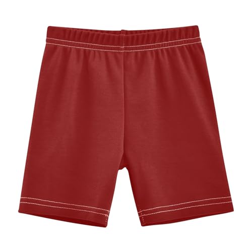 CHIFIGNO Girls Cartwheel Shorts Bike Shorts Kids Cotton Dance Short for Under Dress Maroon 4T