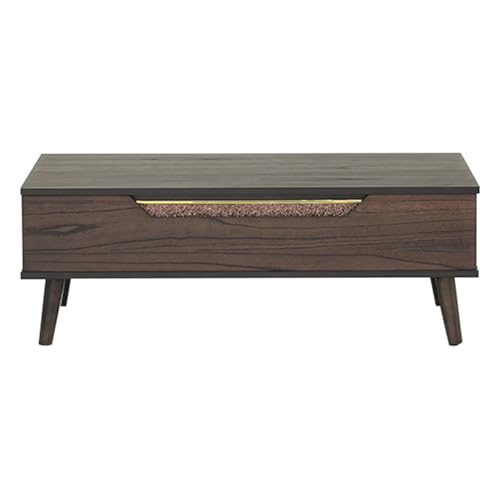 Image of Royaloak Miami American Lift Top Coffee Table | Solid Wood with Veneer Top | Lift Top Coffee Table | Ample Storage | Multiple Utilities | Durable & Long Lasting | Tapered Legs