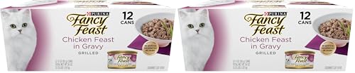 Image of Fancy Feast Purina Grilled Chicken Feast Wet Cat Food Cans, 3 Ounce (Pack of 24)