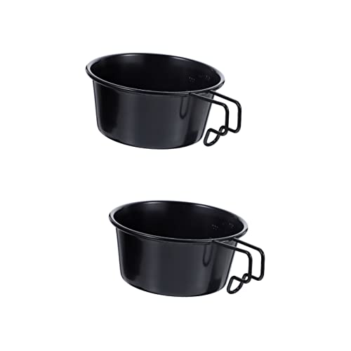 BESPORTBLE 2pcs Camping Cooking Bowl Set Stainless Steel Bowls Handles Measuring for Outdoor Survival