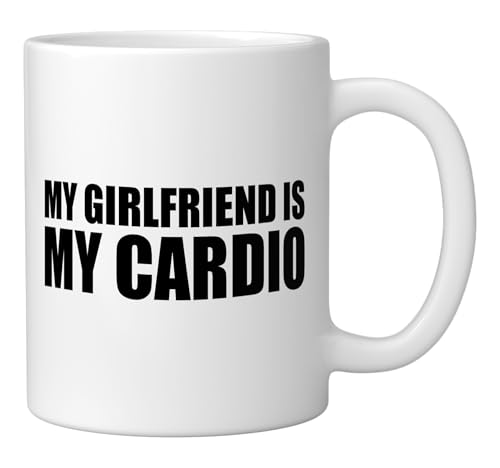 Taza cerámica blanca My Girlfriend Is My Cardio 11 oz miniatura 2