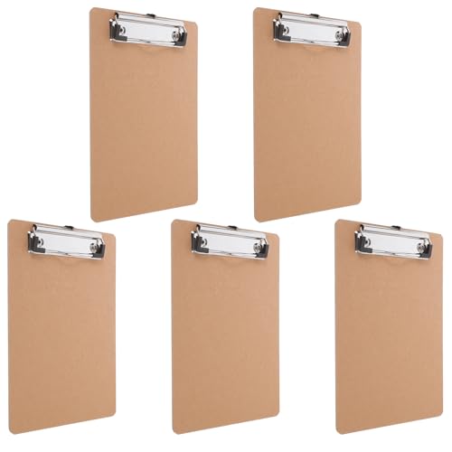 Porte-blocs en bois rigide et pince fer puissante pour écriture stable lot de 5 TEHAUX